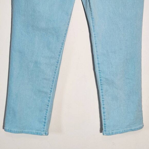 Good American Blue Straight Leg Ankle Jeans Size 12 Light Blue Denim - Picture 5 of 9